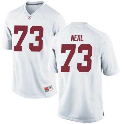 Men's Alabama Crimson Tide #73 Evan Neal White Replica NCAA College Football Jersey 2403SKSM8